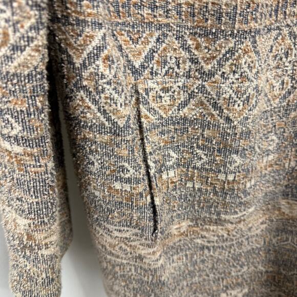 Lucky Brand Southwestern Print Long Sleeve Open Front Pockets Sweater Duster M - Picture 5 of 7